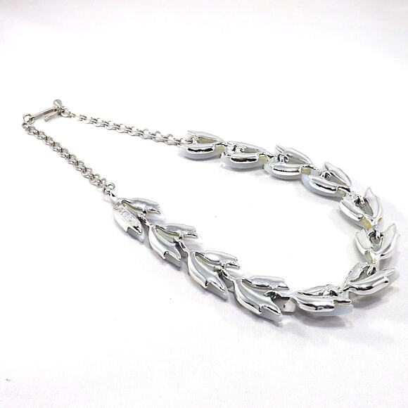 Vintage Frosted Lucite Light Blue Choker Necklace, 1950s, 16" - Picture 3 of 10